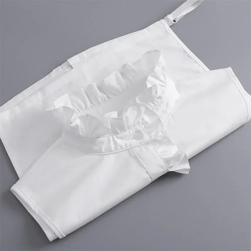 여성용 쉬폰 화이트 스탠드 셔츠 가짜 칼라 장식 탈부착 가능한 반 셔츠 탈부착 가능한 칼라 스웨터 장식용