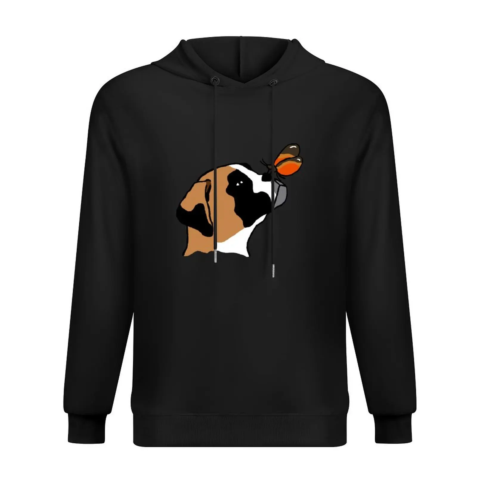 

Dog, boxer with butterfly Hoodie winter clothes men's clothing men's coat graphic t shirts men tracksuits