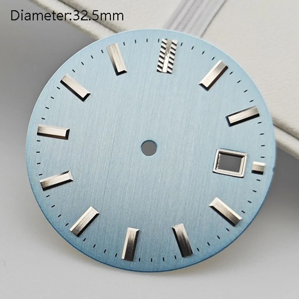 32.5mm nh35 dial luz azul oliva drab king eiko dial nh35 adequado para nh35 movimento automático sje089j1 watchmod personalizar logotipo