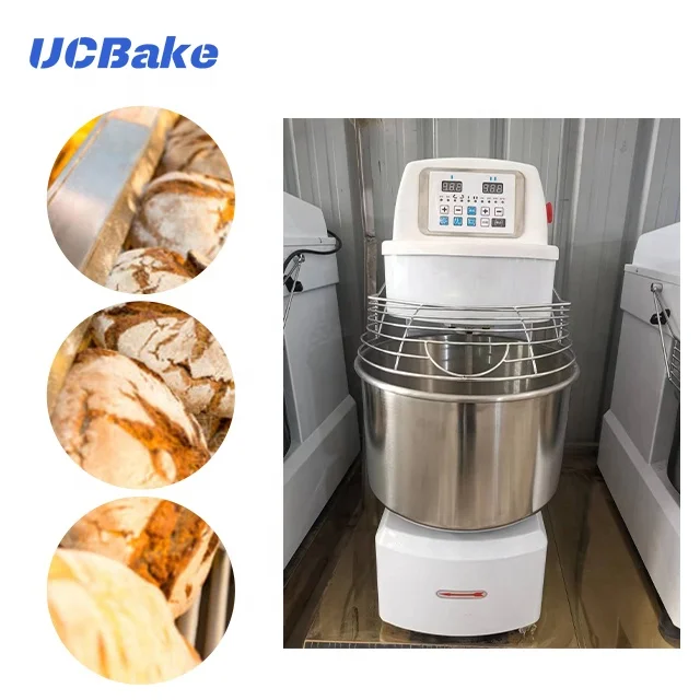 Industrial Commercial Pizza Two-Speed Spiral Dough Mixer Machine for Bread 25Kg Dough Mixer Baking Equipment 80L Flour Mixing