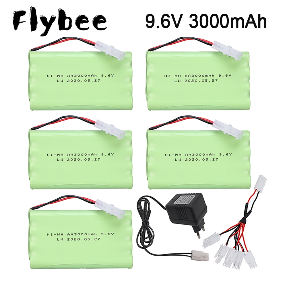 Batería NiMH de 9,6 v y 3000mah para coche de juguete Rc, camión RC, tanques, trenes RC, Robot, barco, pistola, Ni-MH AA, paquete de batería recargable de 9,6 v