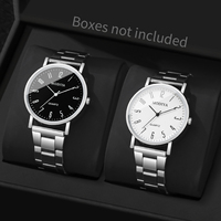 2PCS/Set Men Business Watches Fashion Analog Quartz Watch Reloj Hombre（Without Box）