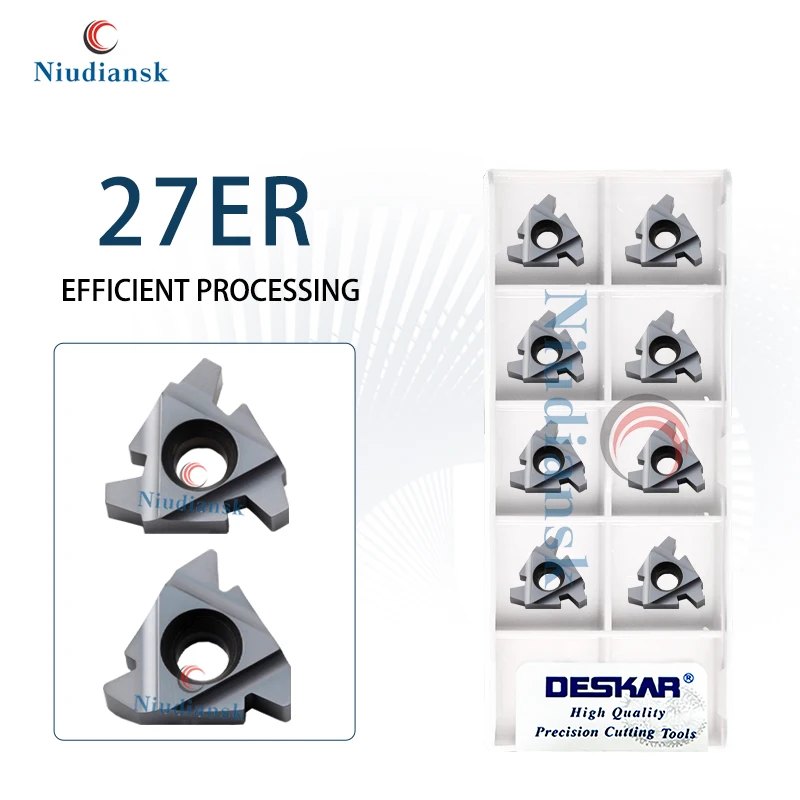 

CNC External Thread Blade 27ER 8.0ISO LDA 27ER 8TR LDA T-Shaped Thread Thread Cutting Tools 27ER Series Trapezoid Blades Cutters