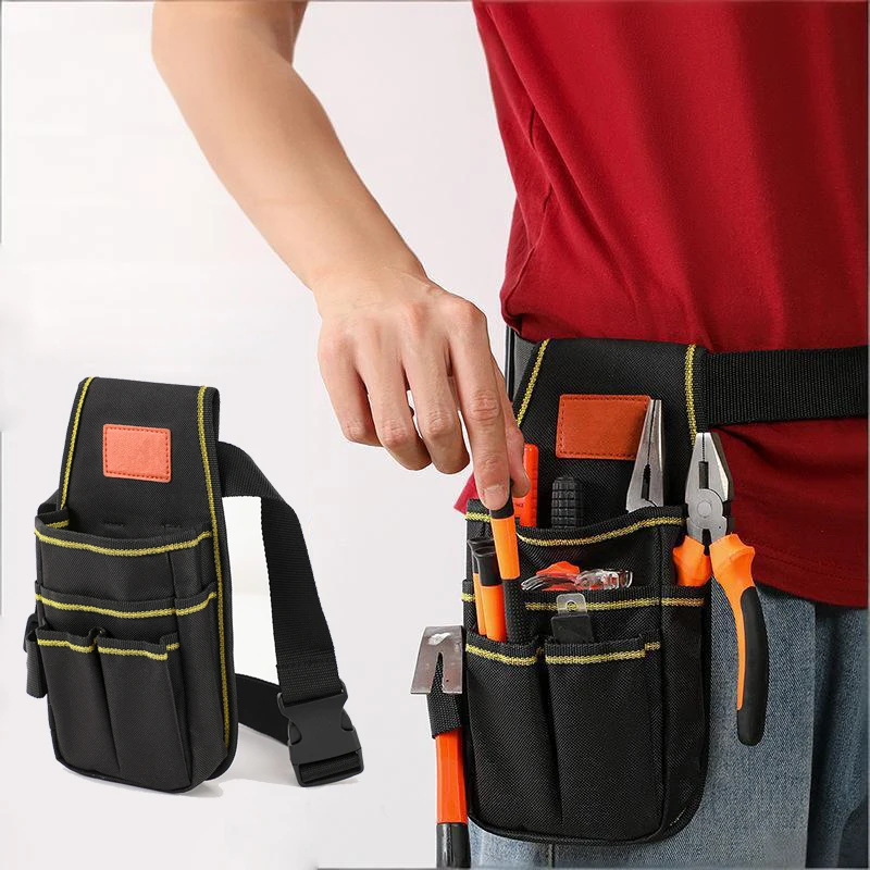 Multifunctional Tool Storage Bag Pouch Belt Hardware Electrician Toolkit Drill Waist Bag Wrench Screwdriver Tool Bags Organizer