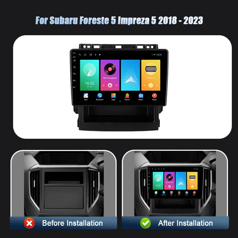 Android 14 For Subaru Foreste 5 Impreza 5 2018-2023 Wireless Carplay Stereo Screen Car Radio Multimedia Navigation Player 2DIN