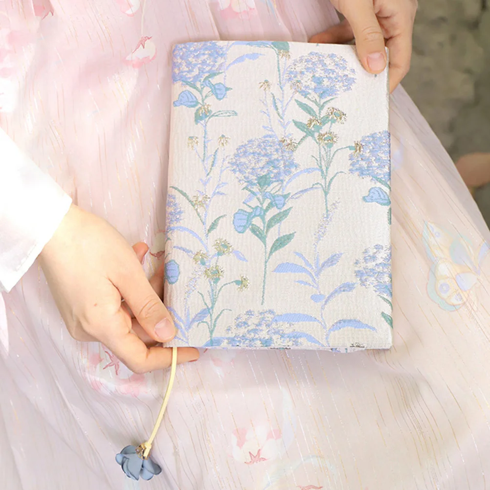

Cloth Book Cover A6 Size Washable Notebook Protective Sleeve Blue Color Reusable Stylish Travel For Students