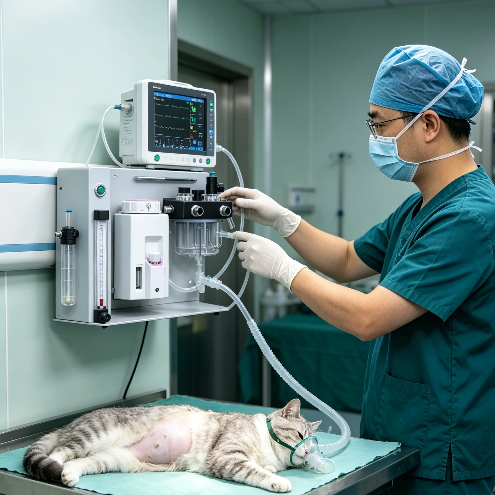 Veterinary Anesthesia System Uses Refined Vaporizer For Daily Inhalation Anesthesia At Nearby Pet Surgical Facilities