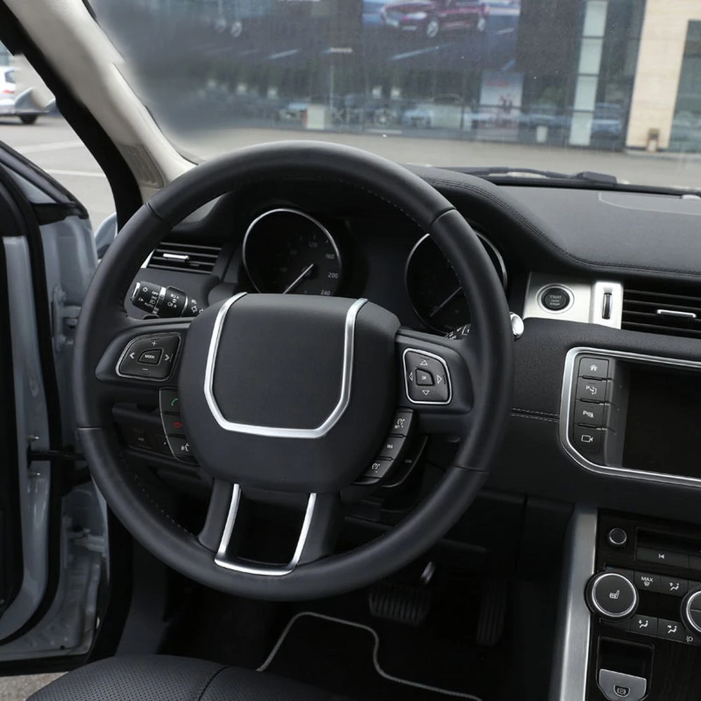 Car Steering Wheel Strip Cover Trim Stickers for Land Rover Range Rover Evoque 2012-2017 ABS Chrome Car Styling Interior