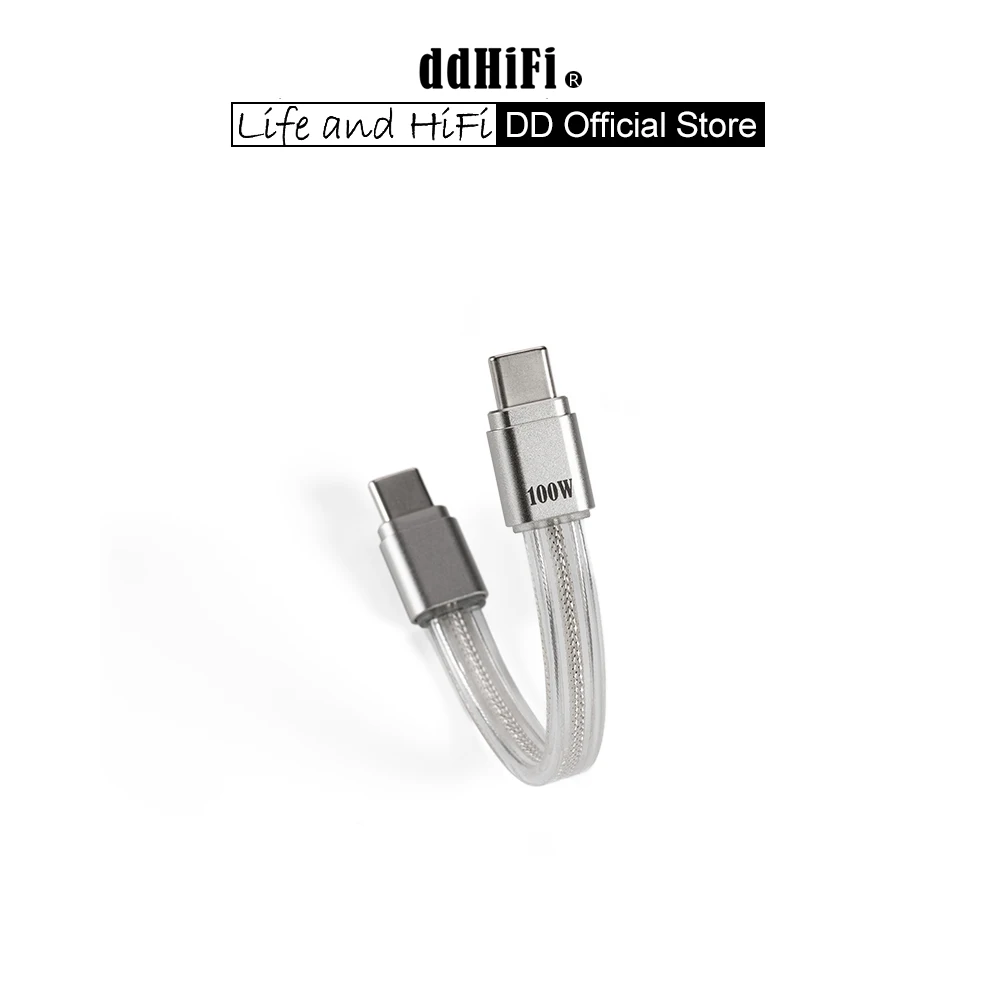 Cabo USB-C de carregamento rápido DD ddHiFi MD19S 100W, plugue fino de liga de alumínio, compatível com DAC/AMP e dispositivos móveis