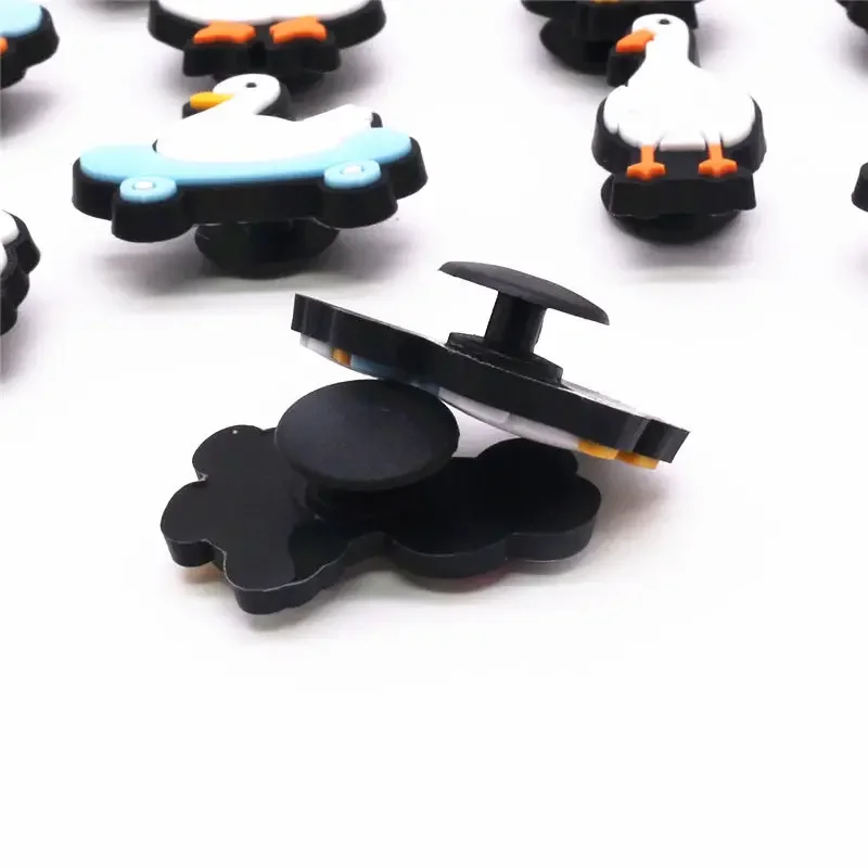 1 Pcs White Feathered Duck Shoe Charms Accessories Cute Ducks Garden Shoes Upper Decorations Slippers Clogs Pins Kids Gifts