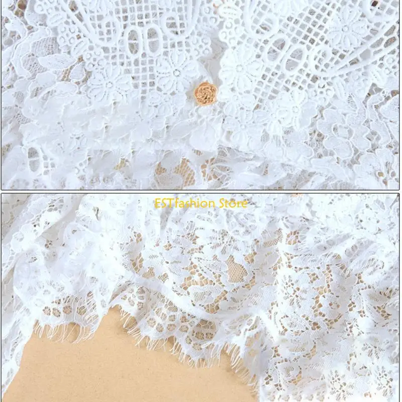 

Y5GC Women Puff Loancemeple Late Late Lath Top Blouse Hollow Out ресни