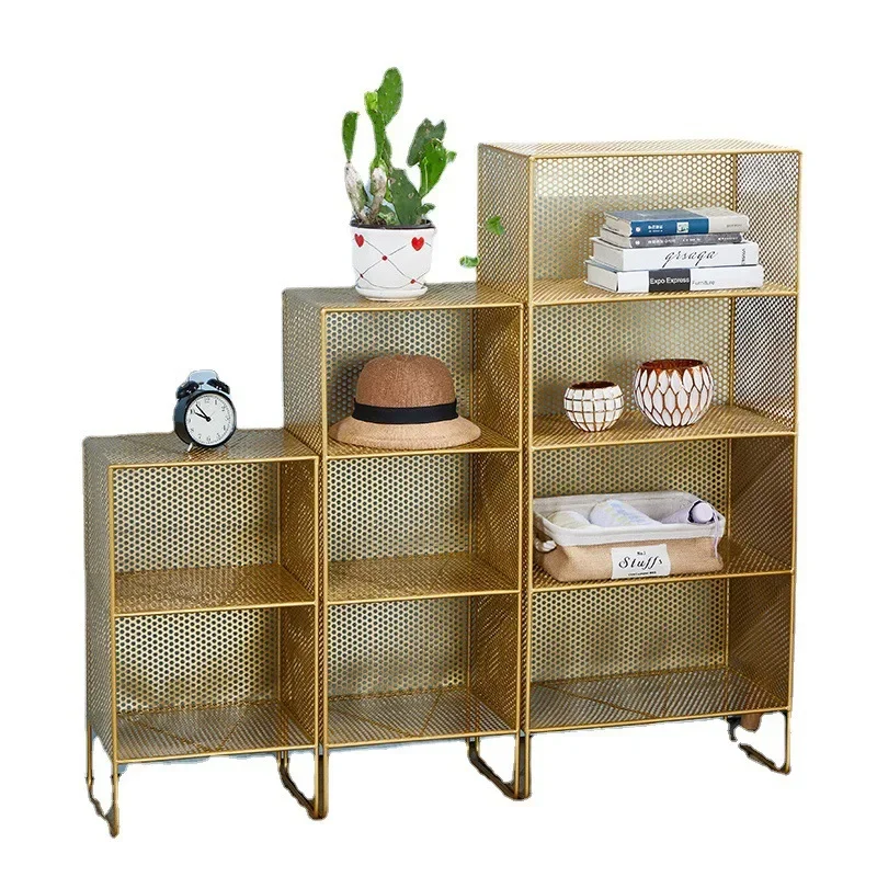 8 metal wrought iron multi-layer rack Nordic bedside table multi-layer file storage rack Modern simple bedside table