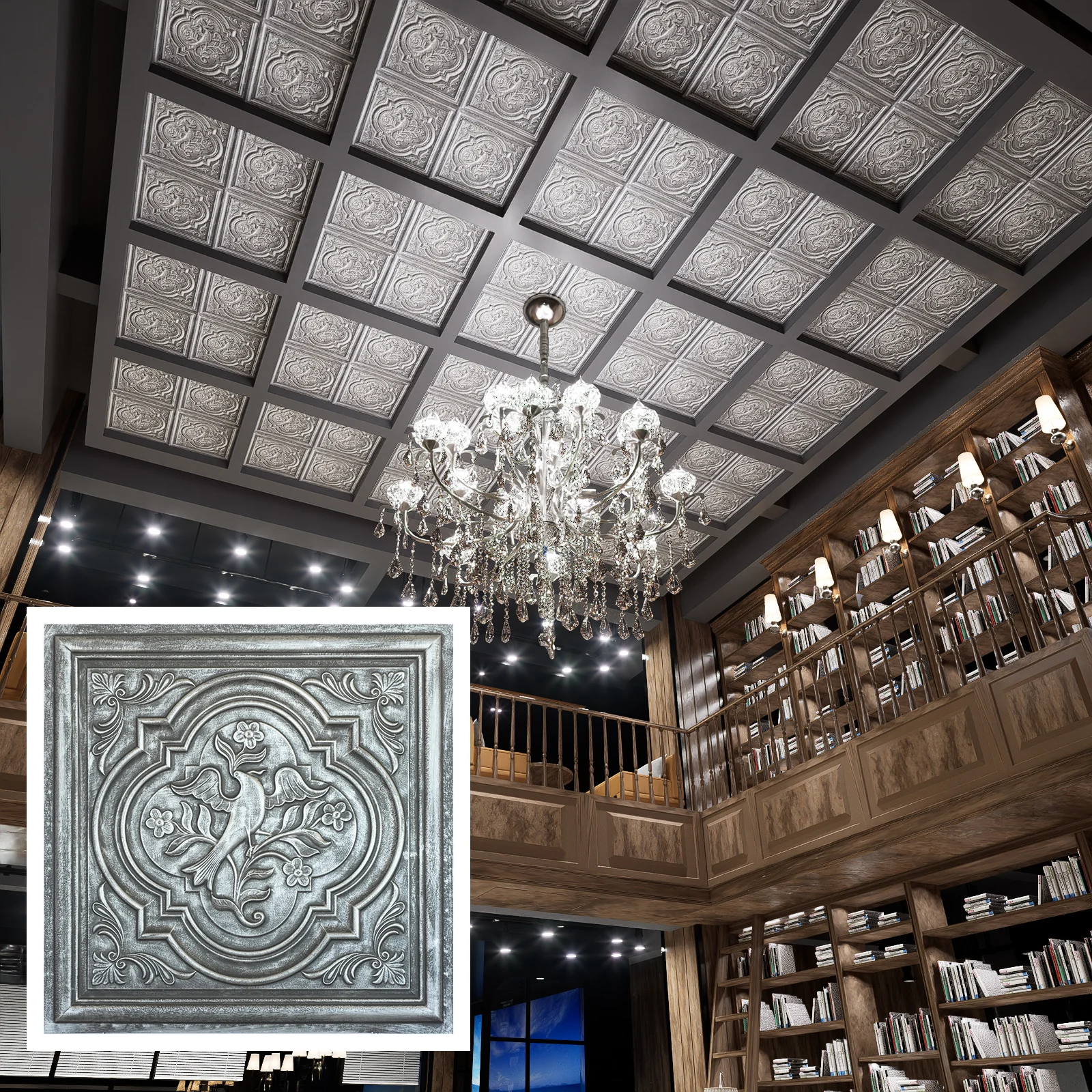 Decorative tin wall tile cafe pub restaurant well ceiling panels for Cafe Club PL39 Antique tin 10tiles/lot