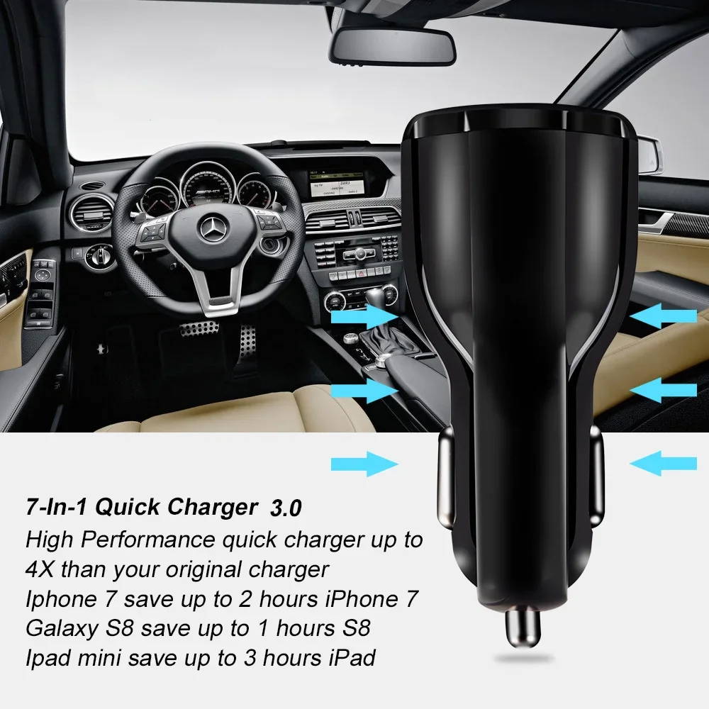 USB Car Charger For Mobile Phone Tablet Quick Charge 4.0 3.0 3.1A Fast Charger Car-Charger Dual USB Phone Charger Adapter in Car