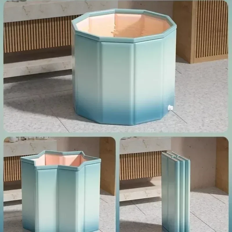 Soaking Bathtub Portable Folding Tub for Home Use Kids Can Sit in Too Adult Foldable Bath Bucket Storage Tub Full Body
