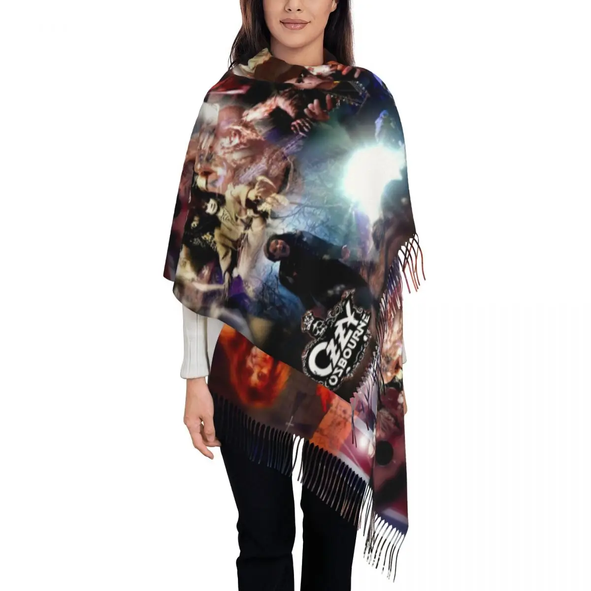 Custom Print Ozzy Osbourne Prince Of Darkness Scarf Men Women Winter Warm Scarves Heavy Metal Band Rock Shawls Wraps