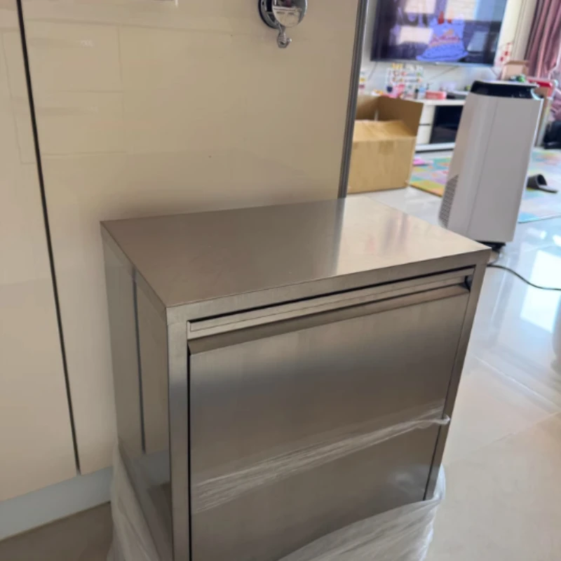 

Stainless Steel Built-In Trash Can, Minimalist Home Wastebasket, Wall-Mounted Kitchen Garbage Bin, Leak-Proof Storage Bucket