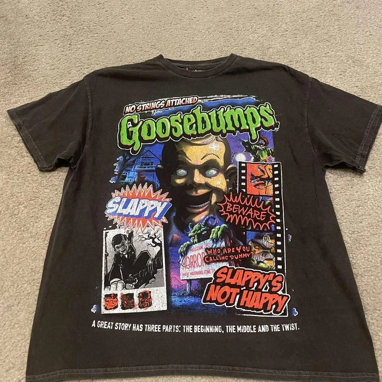 Remake Goosebumps Graphic Basic Style 90s Black T Shirt Unisex