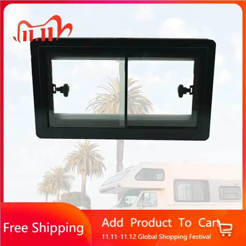 STLF التصميم الحديث ملحقات التخييم اثنين من الجانب انزلاق نافذة التخييم المنزلقة 900 * 450 ملم مع شاشة الحشرات #1