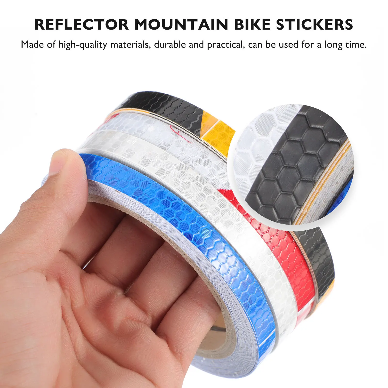 

4 Rolls Bike Reflectors Durable Night Riding Reflective Mtn Warning Stickers Waterproof Bike Decals Reflectors Stickers