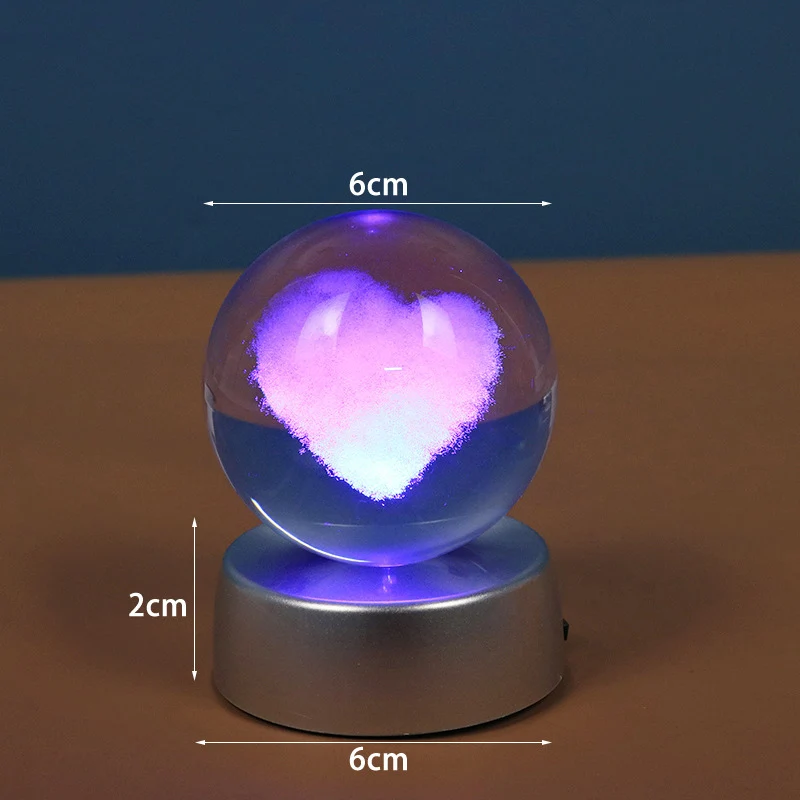 Unique Glowing Planetary Galaxy Astronaut Crystal Ball Night Light Battery Power Warm Bedside Light Christmas Gift Night Lamp