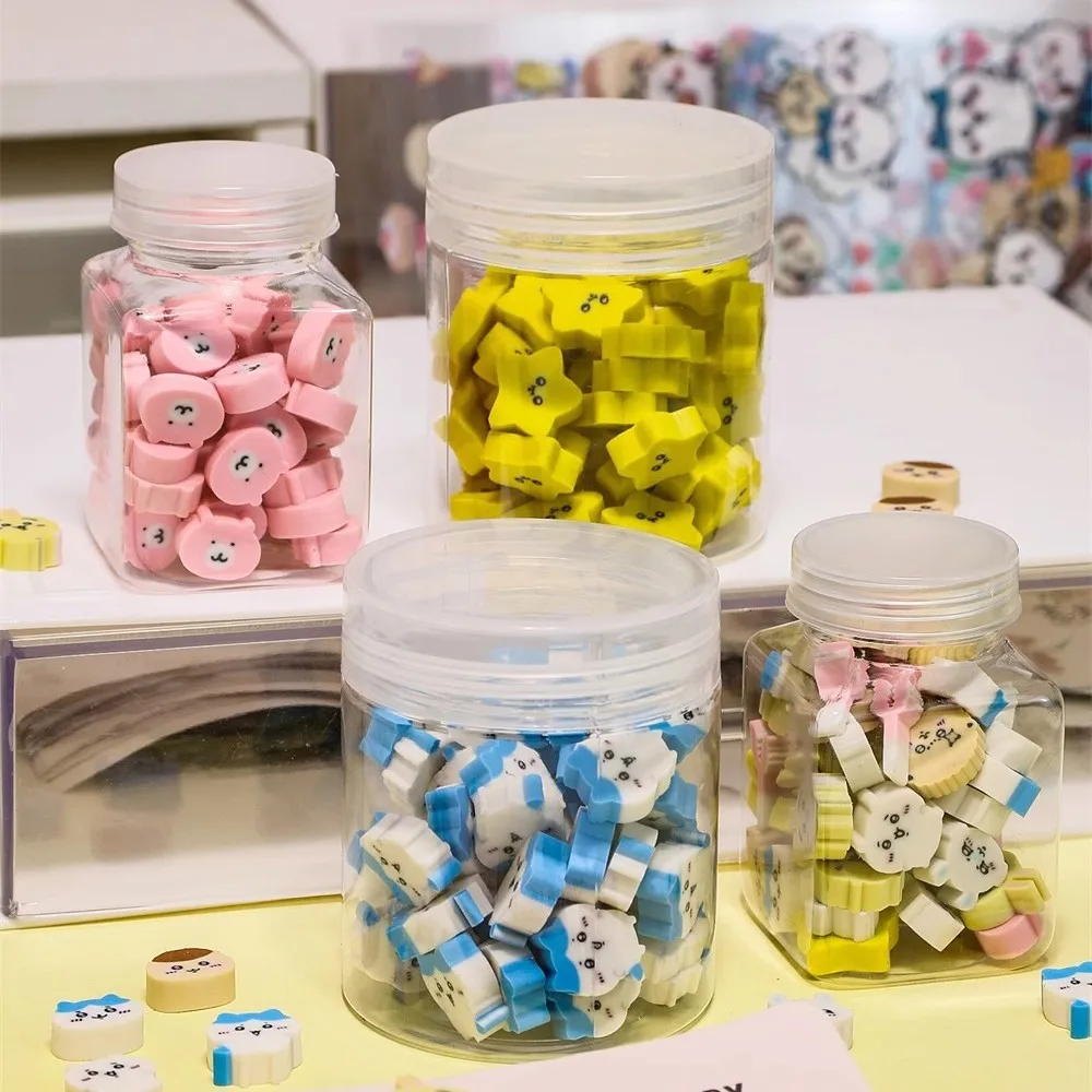 

Chiikawa 50pcs Erasers Cute Cartoon Kids Erasers School Gift Usagi Hachiware Momonga Teacher Reward Erasers