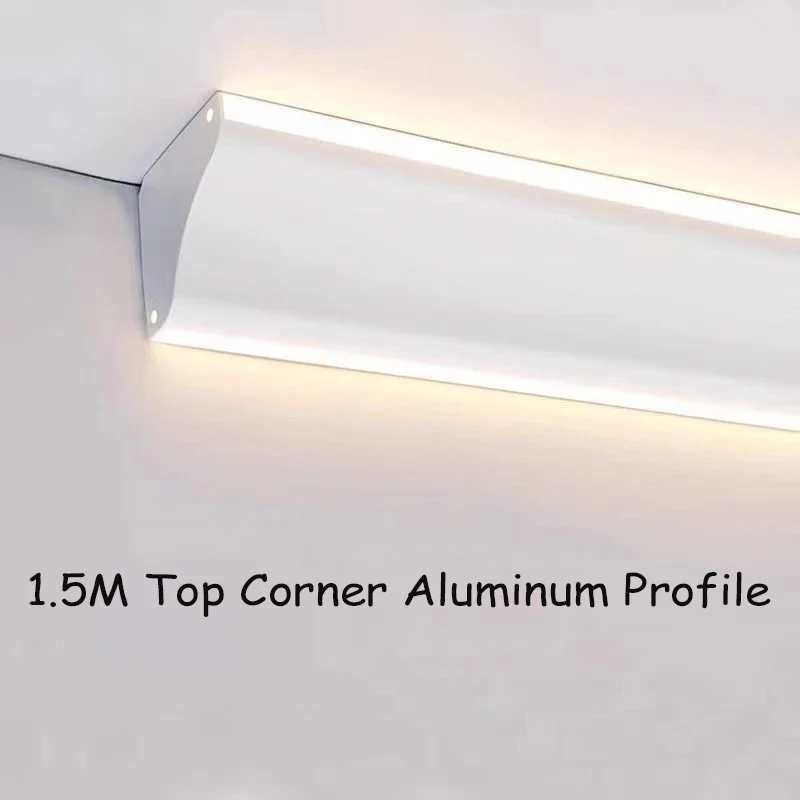 

LED Luminous Aluminum Profile Gypsum Plaster Surface Mounted Linear Lamp Bedroom Ceiling Corner Line Light Reflector Bar Strip