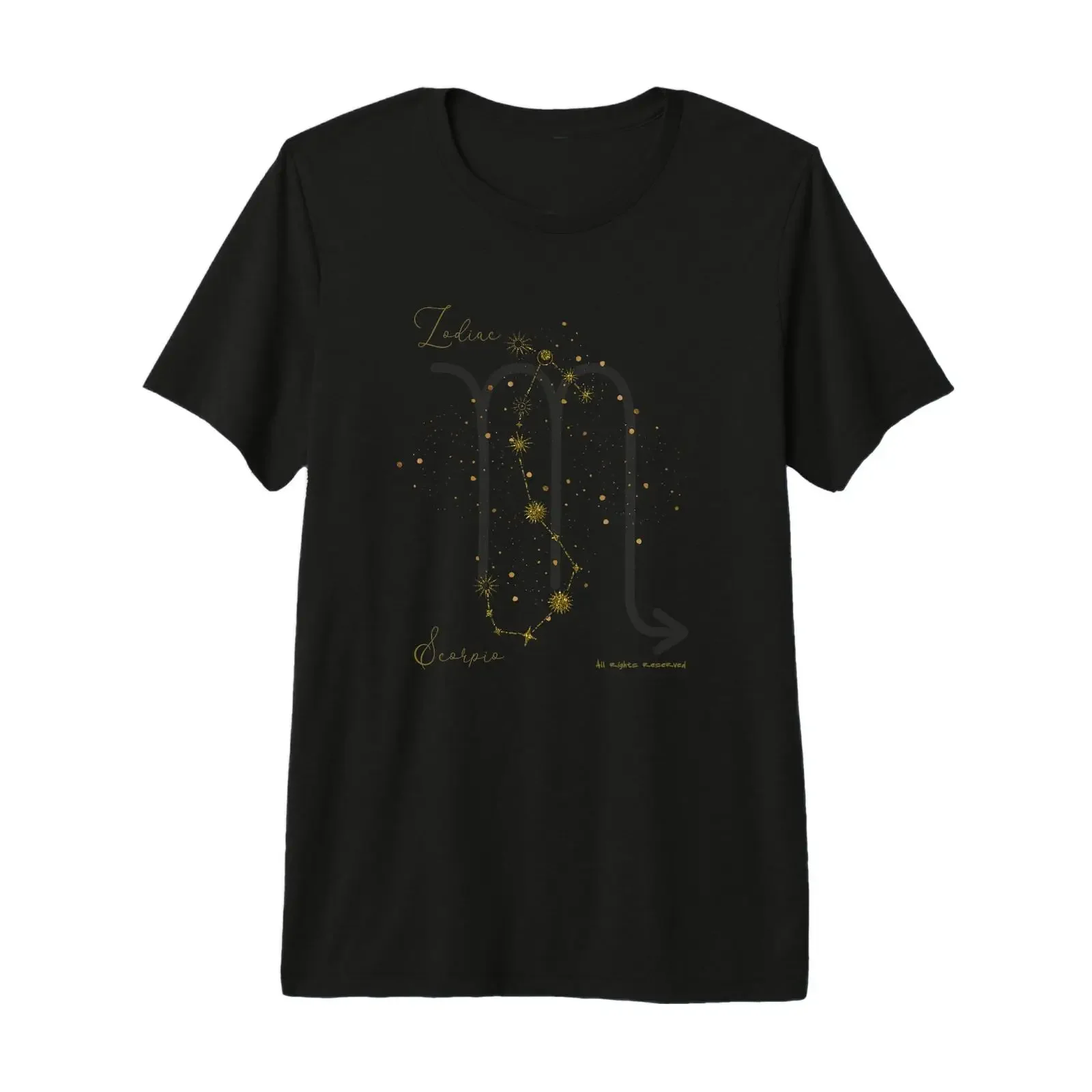 Camiseta Premium Vintage Lavada Masculina Casual Elástica Macia com Estampa de Horóscopo Signo Escorpião