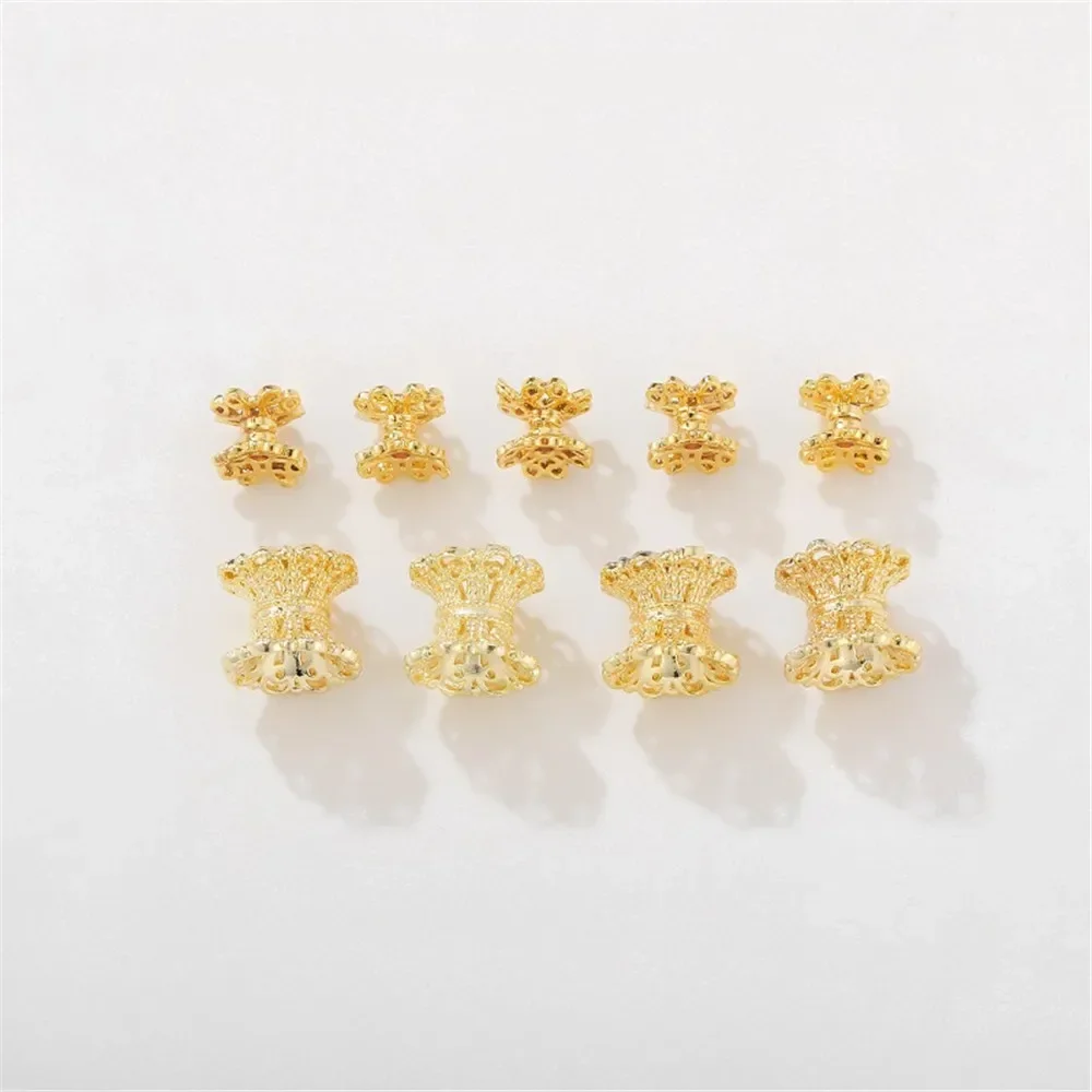 14K vergulde dubbelzijdige bloemenhouder met gescheiden kralenhouder Handgemaakte doe-het-zelf armband ketting accessoire materialen