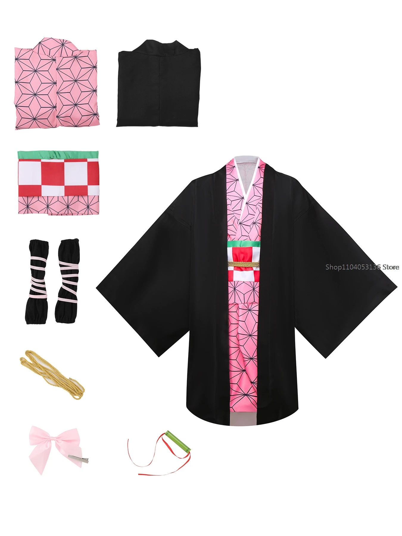 Anime Demon Slayer Kimetsu Geen Yaiba Zenitsu Giyu Tanjirou Kamado Nezuko Cosplay Vrouwen Kids Mannen Kimono Uniform Party