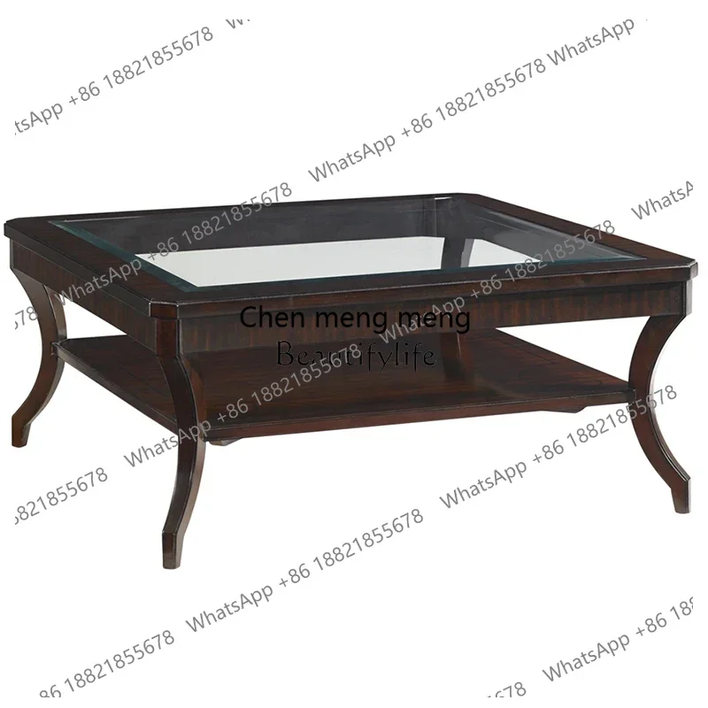 

American Modern Deep Coffee Square Tea Table So Easy So Beauty Solid Wood Coffee Table Villa Living Room Furniture
