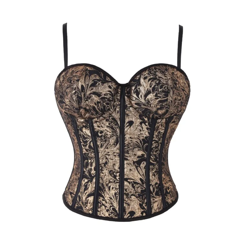 

Готический панк-корсет с принтом, сексуальное нижнее белье на шнуровке с бретелями для женщин больших размеров