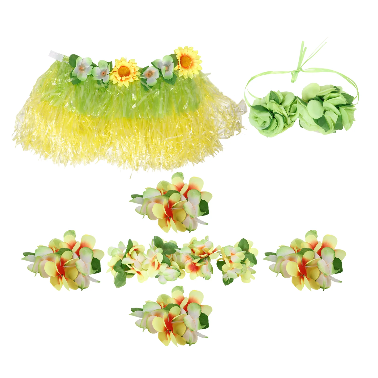 

Children's Hula Clothing Grass Skirts for Luau Party Costumes Decorations Hawaiian Kids Plastic Banquet