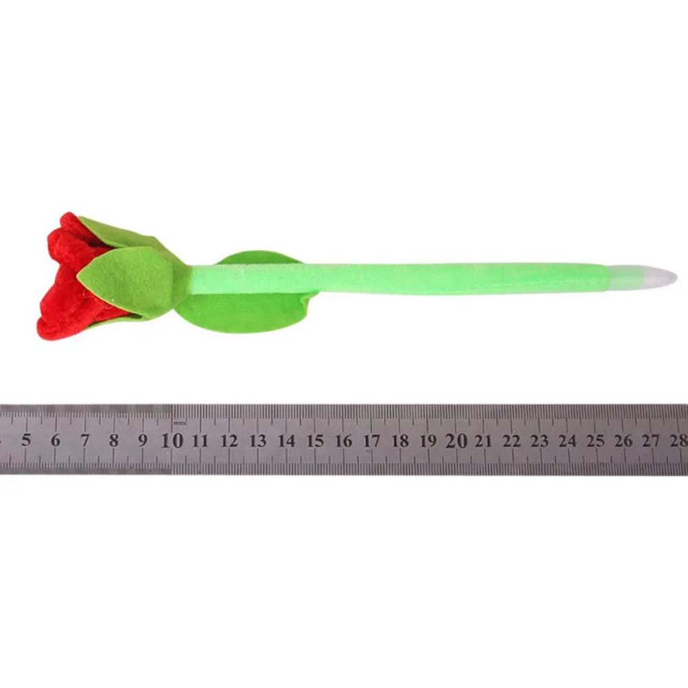 

12pcs Rose Flower Ballpoint Pen Blue Ink 22Cm Random Color Plastic Body Decorative Writing Tool For Office School Stationery