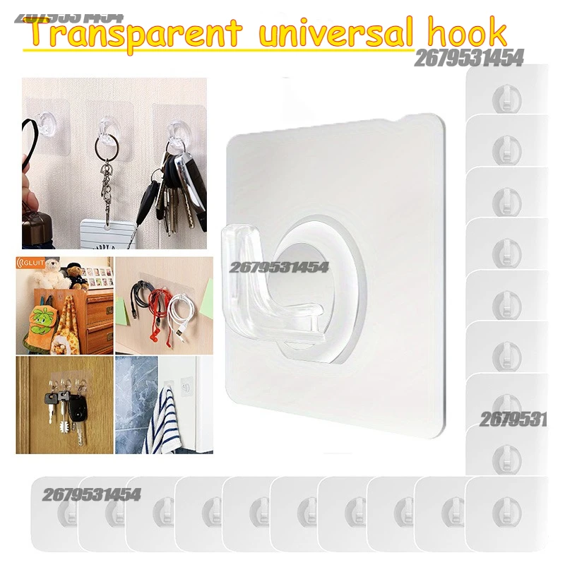 30 Stück Selbstklebende Wandhaken Transparente Tür- und Wandhaken für Kinder, Schlüssel, Handtücher, Küche und Bad Zubehör
