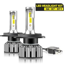 H4 H7 H11 COB LED Headlight Bulbs High Low Beam 100W 20000LM 6000K H8 H9 Auto Headlamp Turbo Lights 12V Car Styling Super Bright
