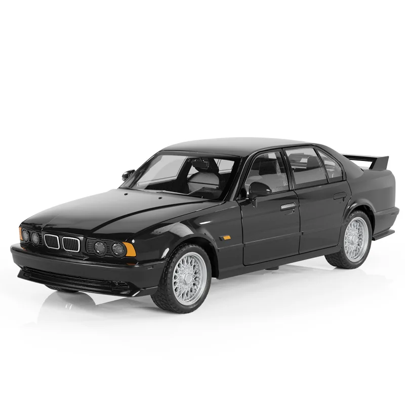 1:24 M5 E34 1989 Model Klasycznego Samochodu Sportowego z Odlewu Stopu Metalu, Model Starego Samochodu Wyścigowego, Symulacja, Dźwięk, Światło, Zabawka dla Dzieci, Prezent — 2