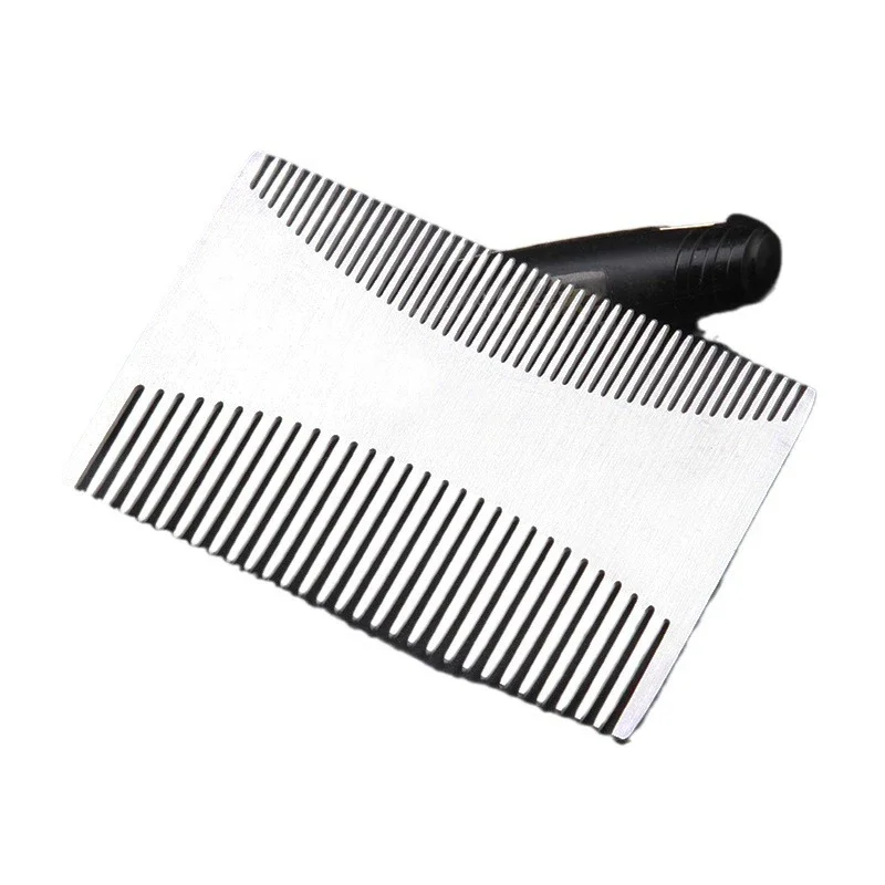 مشط اللحية للرجال من الفولاذ المقاوم للصدأ، مشط رأس زيتي صغير محمول للعناية بالشارب والحلاق، أدوات تشكيل، مشط شعر بحجم الجيب #4