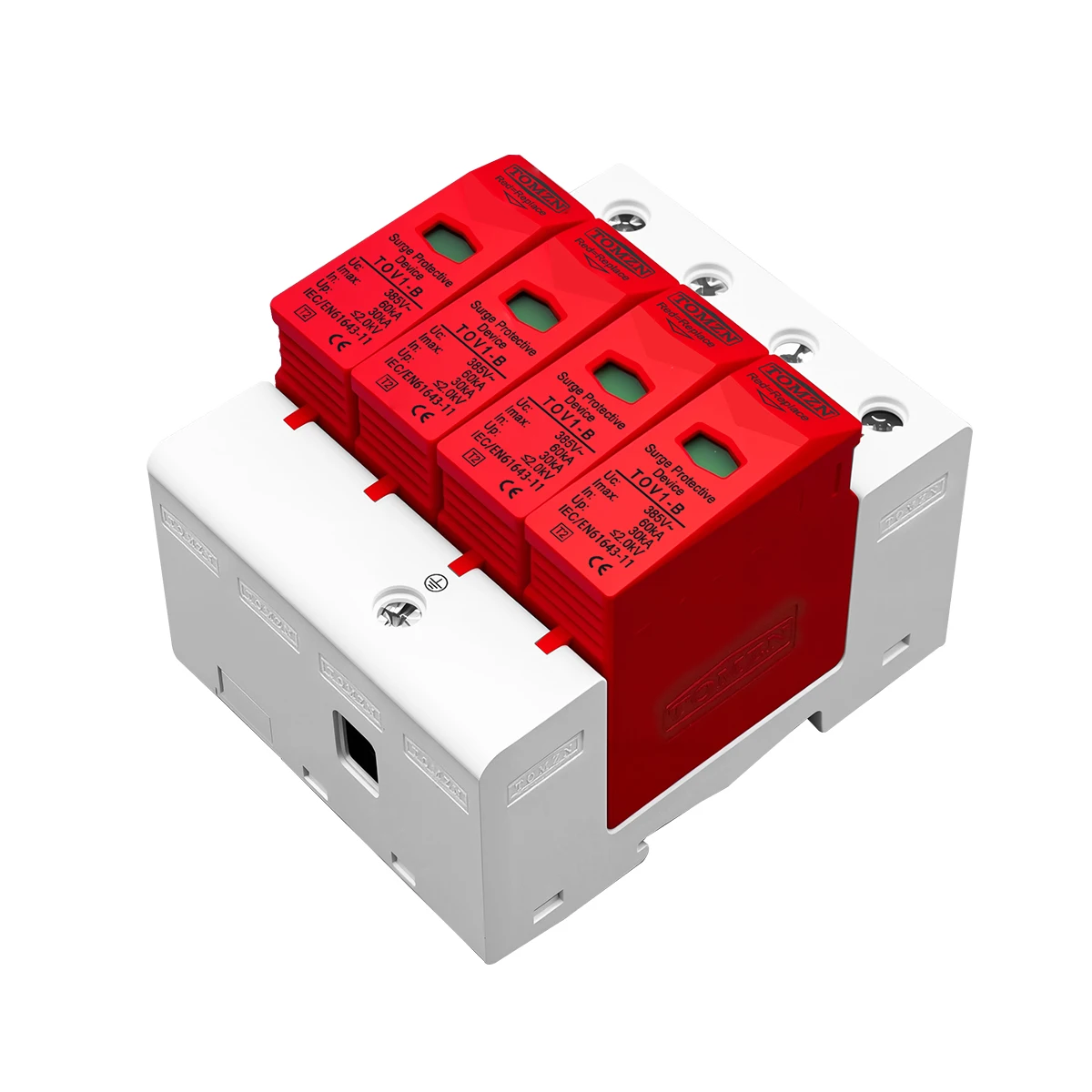 TOMZN AC SPD 4P 3P+N 10-20KA 20-40KA 30-60KA 275V 385V House Surge Protector Protective Low-voltage  Arrester Device