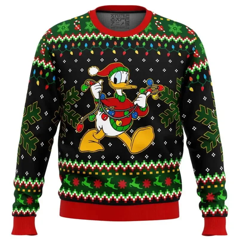 Disney męska bluza z kapturem Mickey Mouse chłopcy dziewczęta sweter z nadrukiem 3D z długim rękawem Top MINISO męski sweter ponadgabarytowa odzież męska