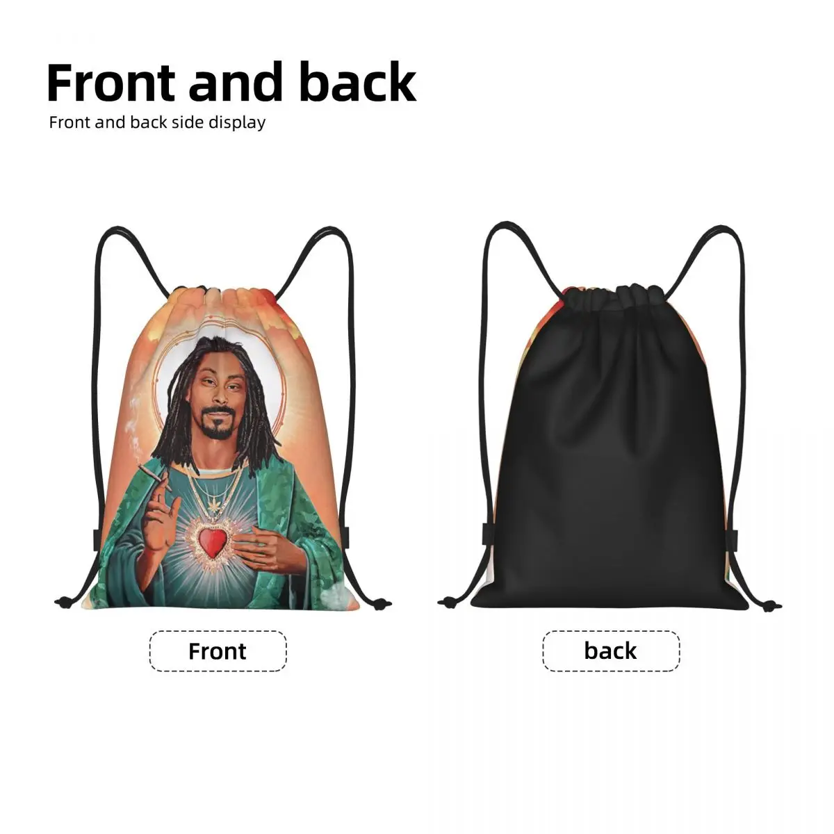 Custom Snoop Dogg Saint Jesus Meme Drawstring Bags for Training Yoga Backpacks Men Women Sports Gym Sackpack