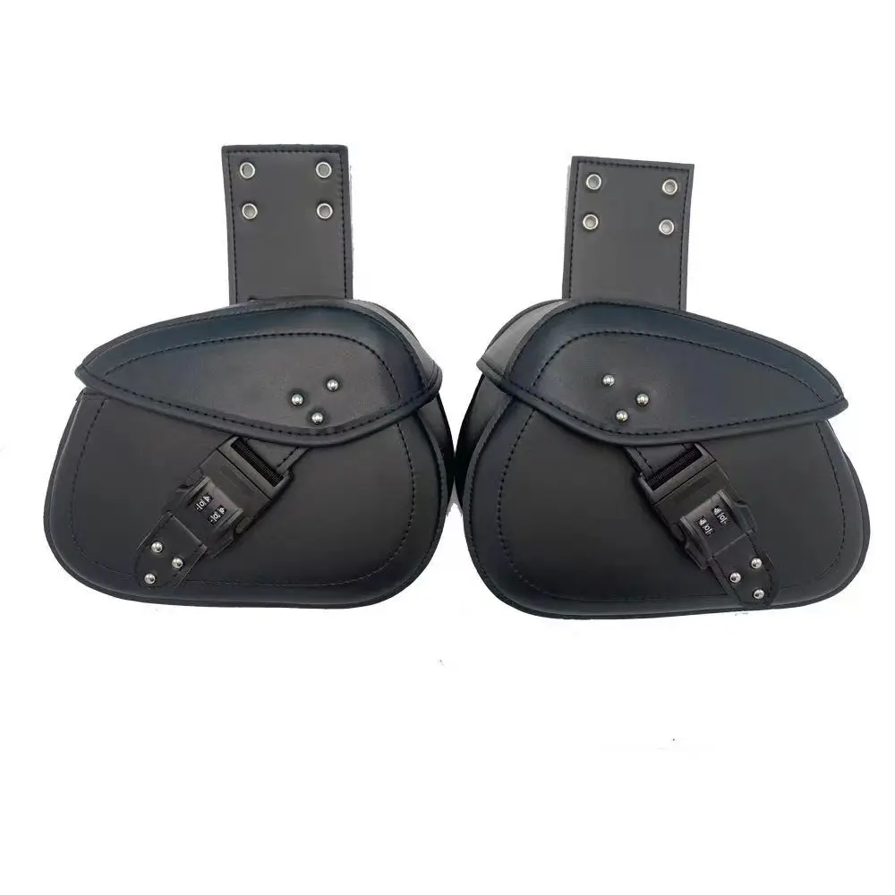 Motorcycle Waterproof Saddle Bag Universal Side Tool Pouch for Electric Bike Scooter Vintage Style Storage Saddlebag with Quick