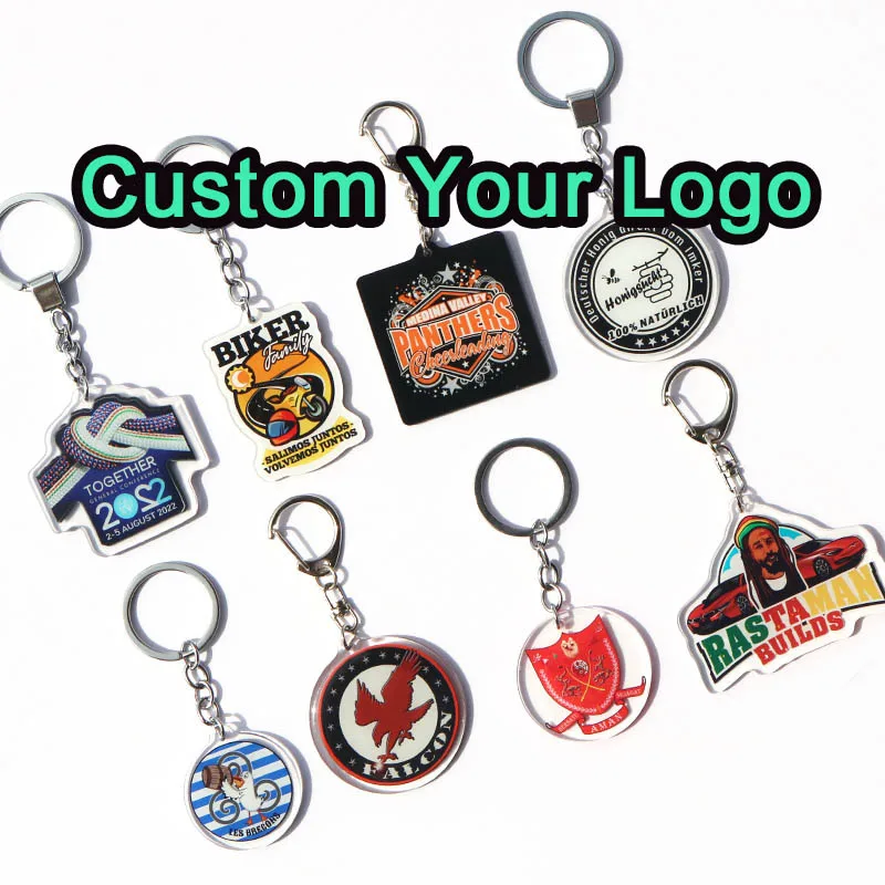 Personalized Your Logo Keychain Custom Arcylic Key Chain Photo Customized Anime Charms Keyring Company for Promotional Gifts