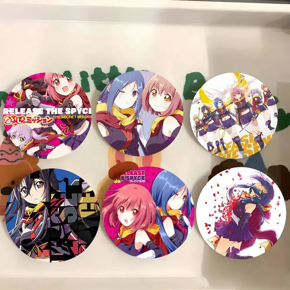 R-RELEASE THE SPYCE Anime Cartoon Style Badge Brooches On Backpack Decoration Round Enamel Pins For Accessorys