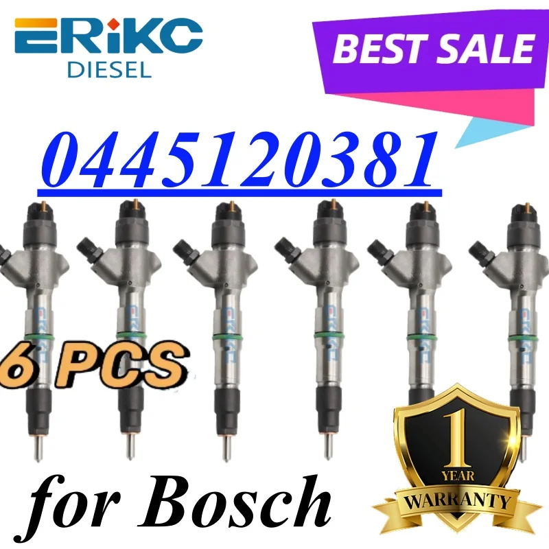 

6PC 0445120381 Common Rail Injector 0 445 120 381 Auto Engine Part for Yuchai EG200-1112100-A38 / EG2001112100A38