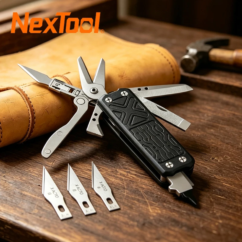 NexTool Pocket Tool E1 10 In 1 EDC Multi Tool Replaceable Carving Knife Folding Scissors Screwdriver Scraper Multi-tool