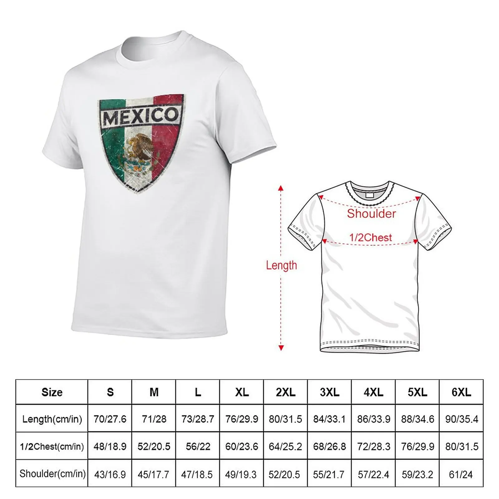 Mexico Vintage Shield T-Shirt man t shirts cotton cotton t shirts high quality T-Shirt