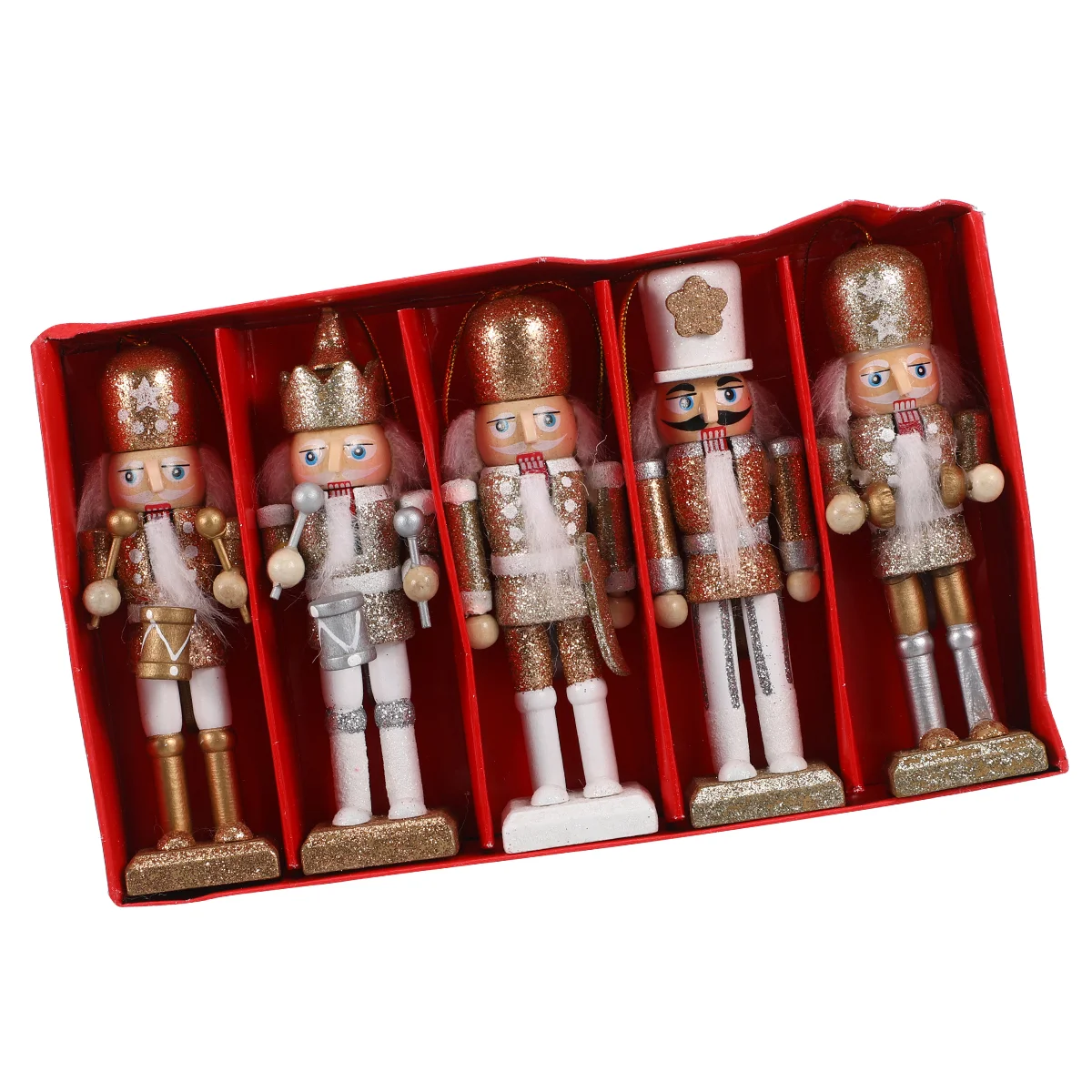 

Ornament Christmas Nutcrackers Home Decor Figures Wooden White Delicate Desktop
