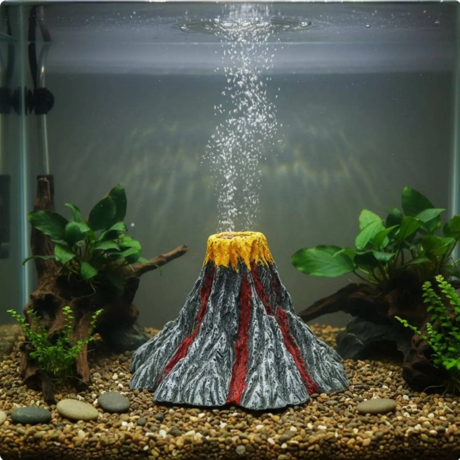Volcano Aquatic Habitat Decoration Realistic Design Aquatic Habitat Volcano Air Stone for Aquarists