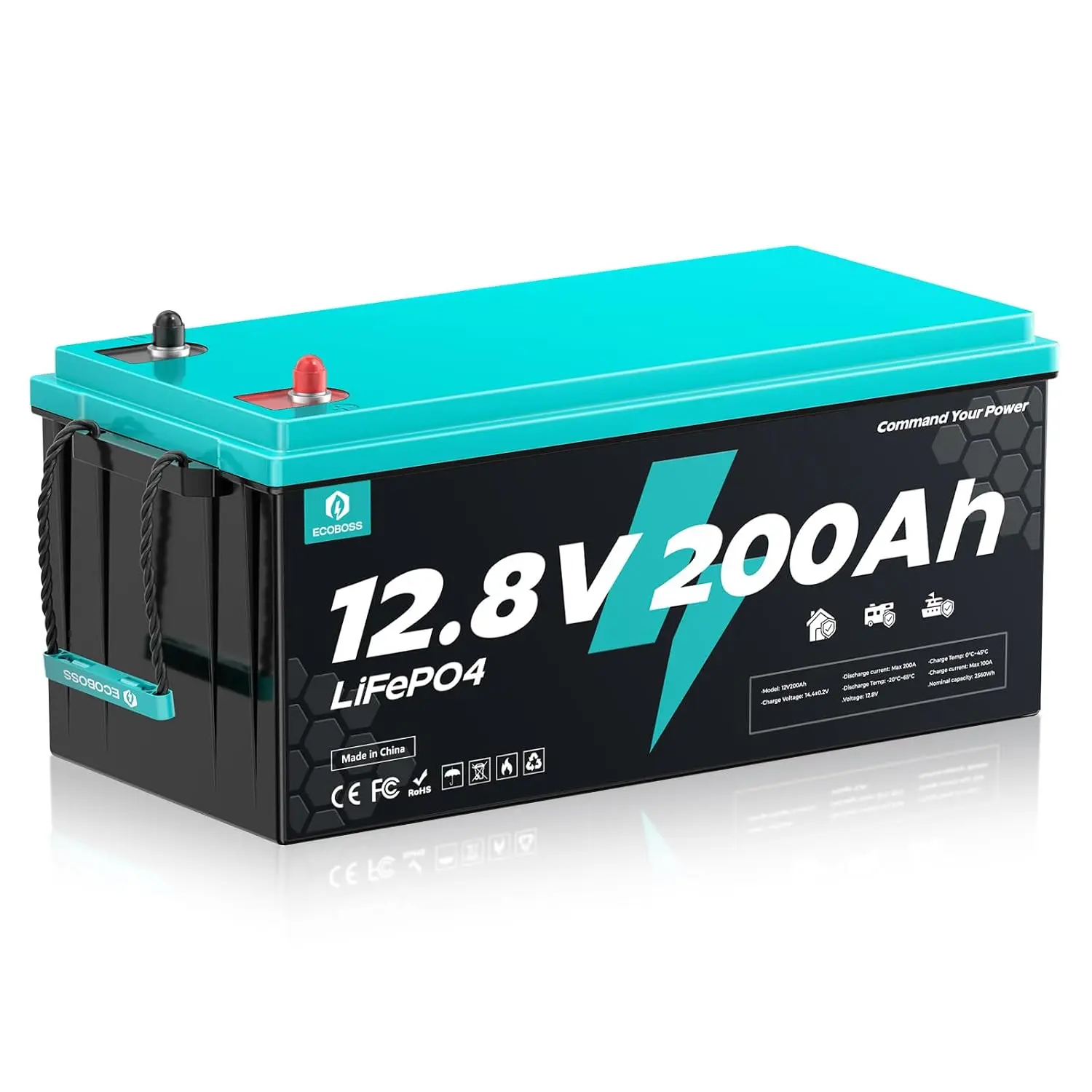 12V 200Ah LiFePO4 Battery Deep Cycle Lithium Battery, Customized